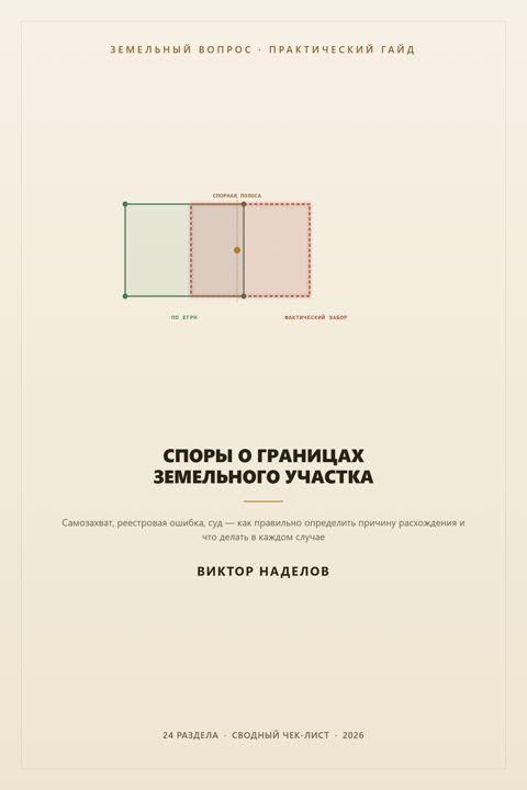 Обложка гайда «Споры о границах земельного участка: самозахват, реестровая ошибка, суд»